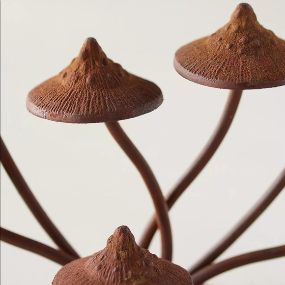Anthropologie Whimsical Rustic Patina Iron Multiple Mushroom Tabletop Decor 🍄 - Picture 2 of 16